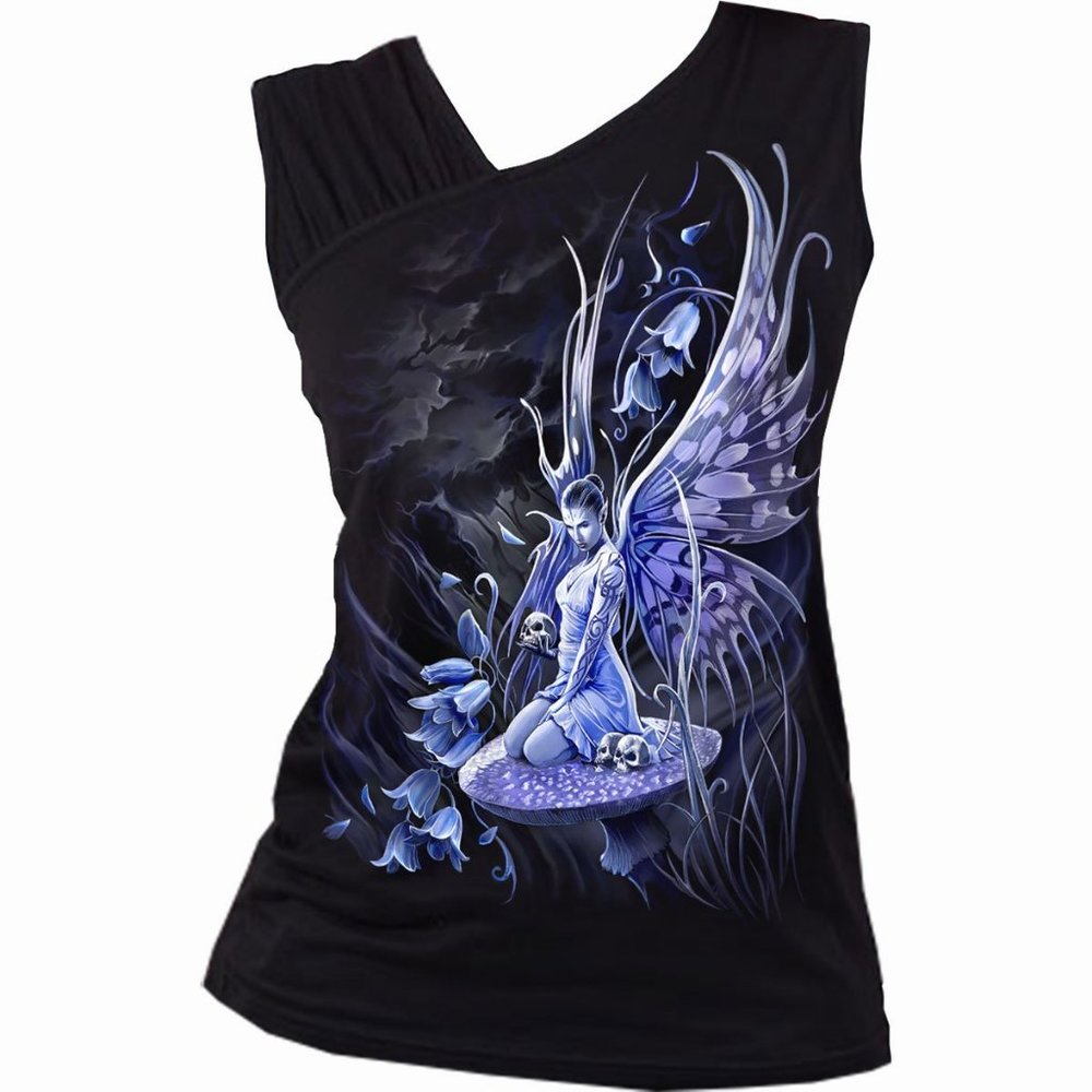 bluebell fairy womens Gathered Shoulder Slant Vest